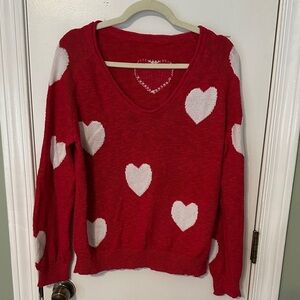 Red Heart Pattern Sweater